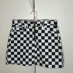 BDG Checkered Denim Skirt